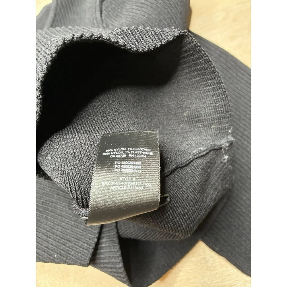 Aritzia Babaton Sculpt Knit Crew Cropped Longsleeve Black Size Large